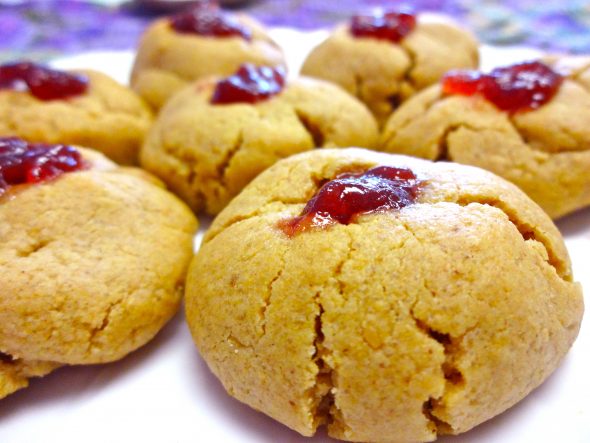 Peanut Butter and Jelly Thumbprint Cookies | Ann Arbor Vegan Kitchen